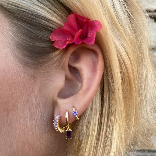 Violet zirconia baguette gold - ByMirelae