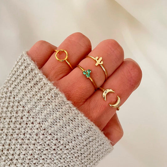 Three green zirconia gold