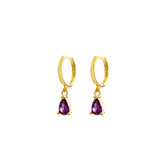 Violet tear hoop gold - ByMirelae