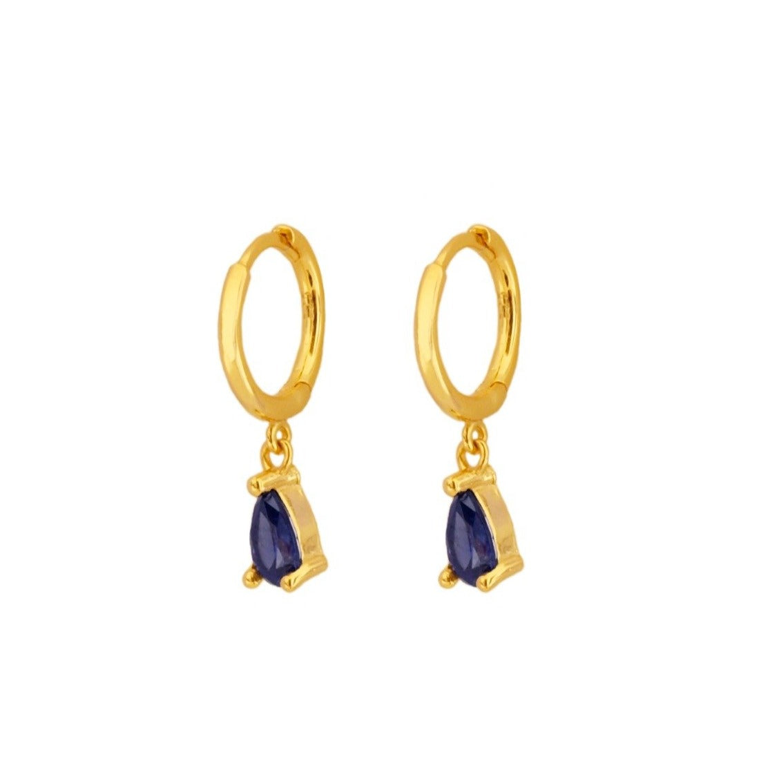 Blue tear hoop gold - ByMirelae