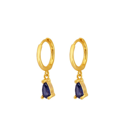 Blue tear hoop gold - ByMirelae
