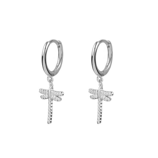 Dragon-fly hoop silver