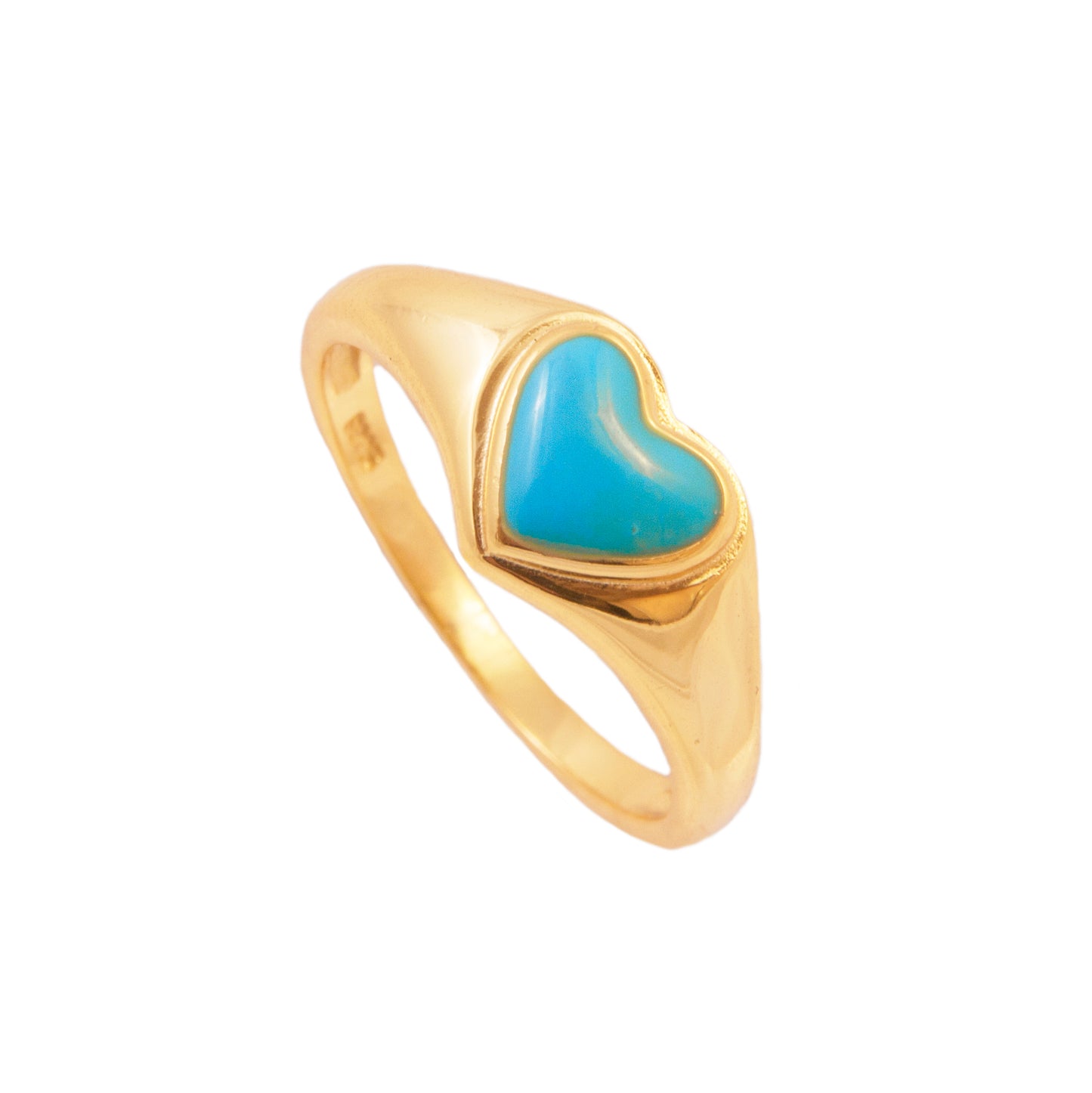 Light blue enamel heart gold