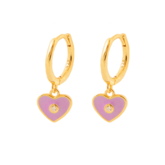 Light violet enamel heart gold