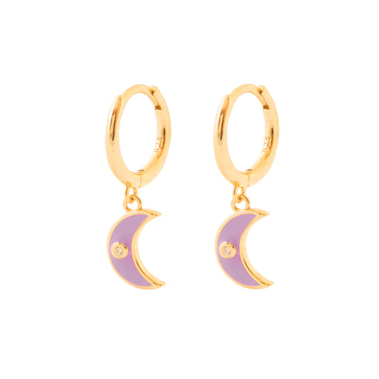 Light violet enamel moon gold