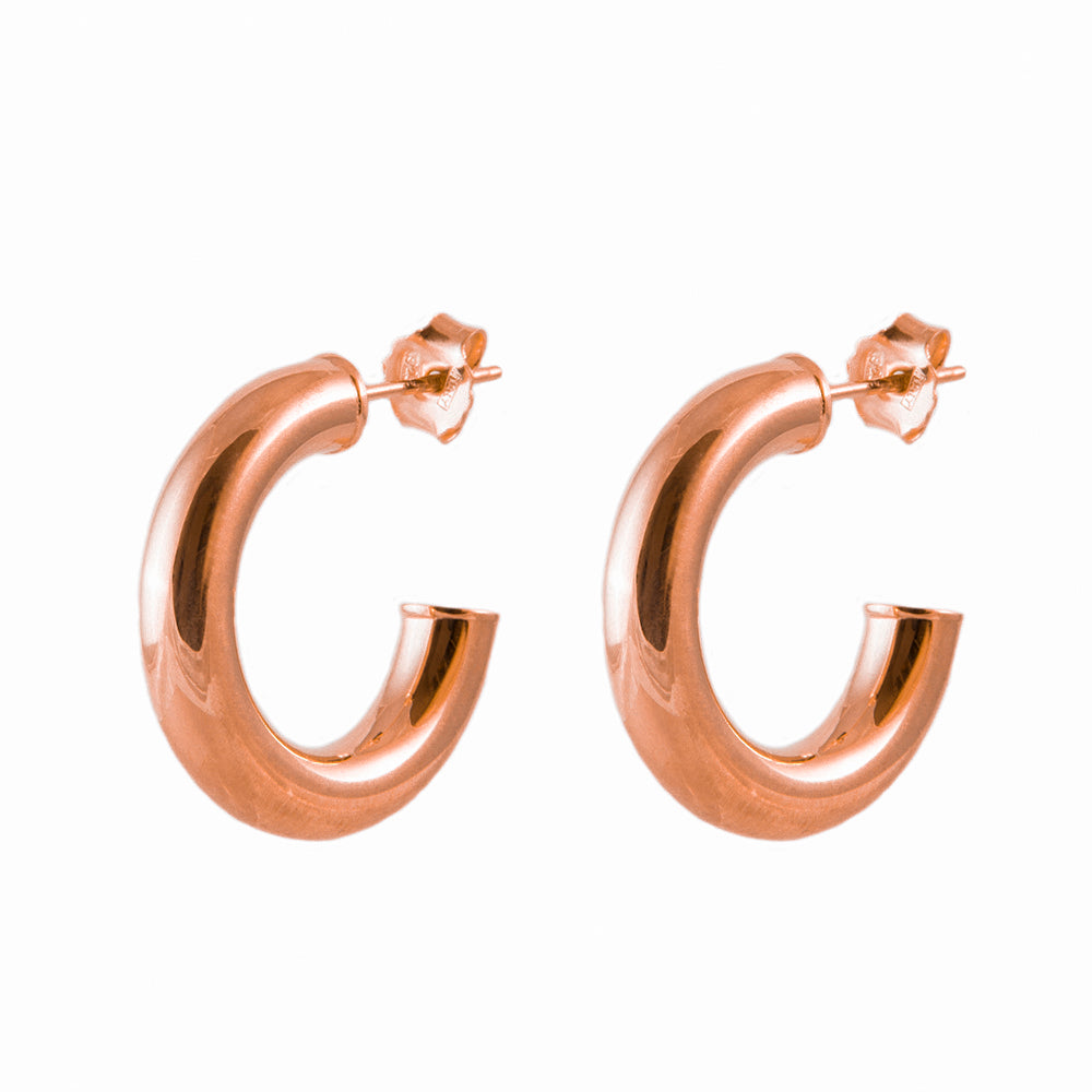 Tubular hoop rose gold - 15 mm