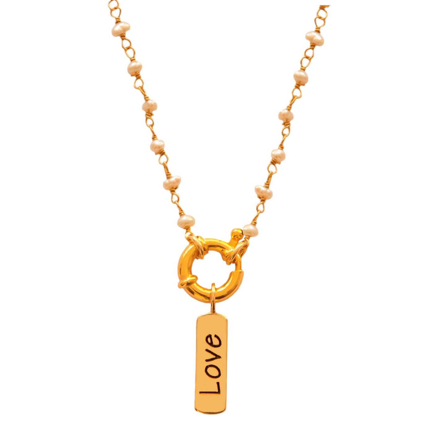 Pearl openclose gold & charm