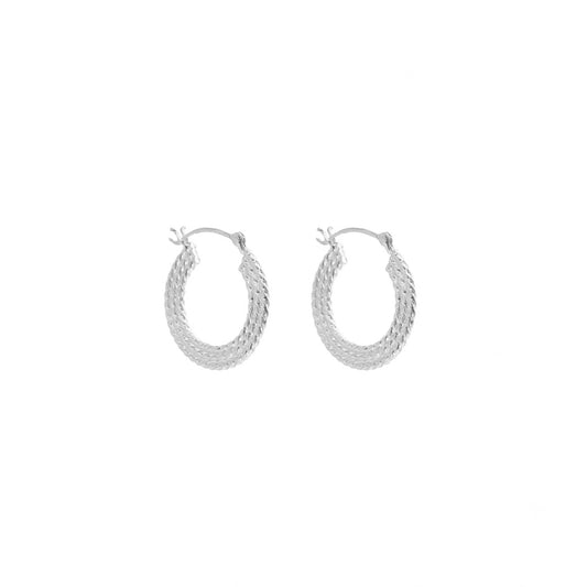 Braided Hoops silver - 15 mm - ByMirelae