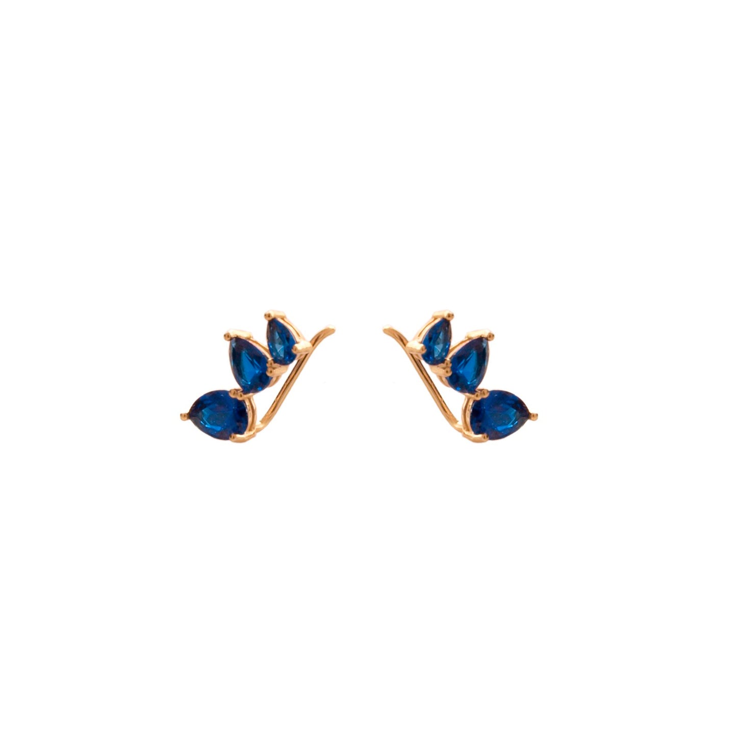Blue zirconia climber gold - ByMirelae