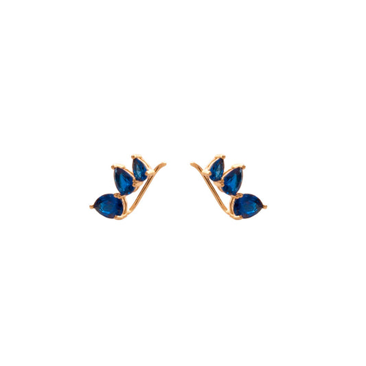 Blue zirconia climber gold - ByMirelae