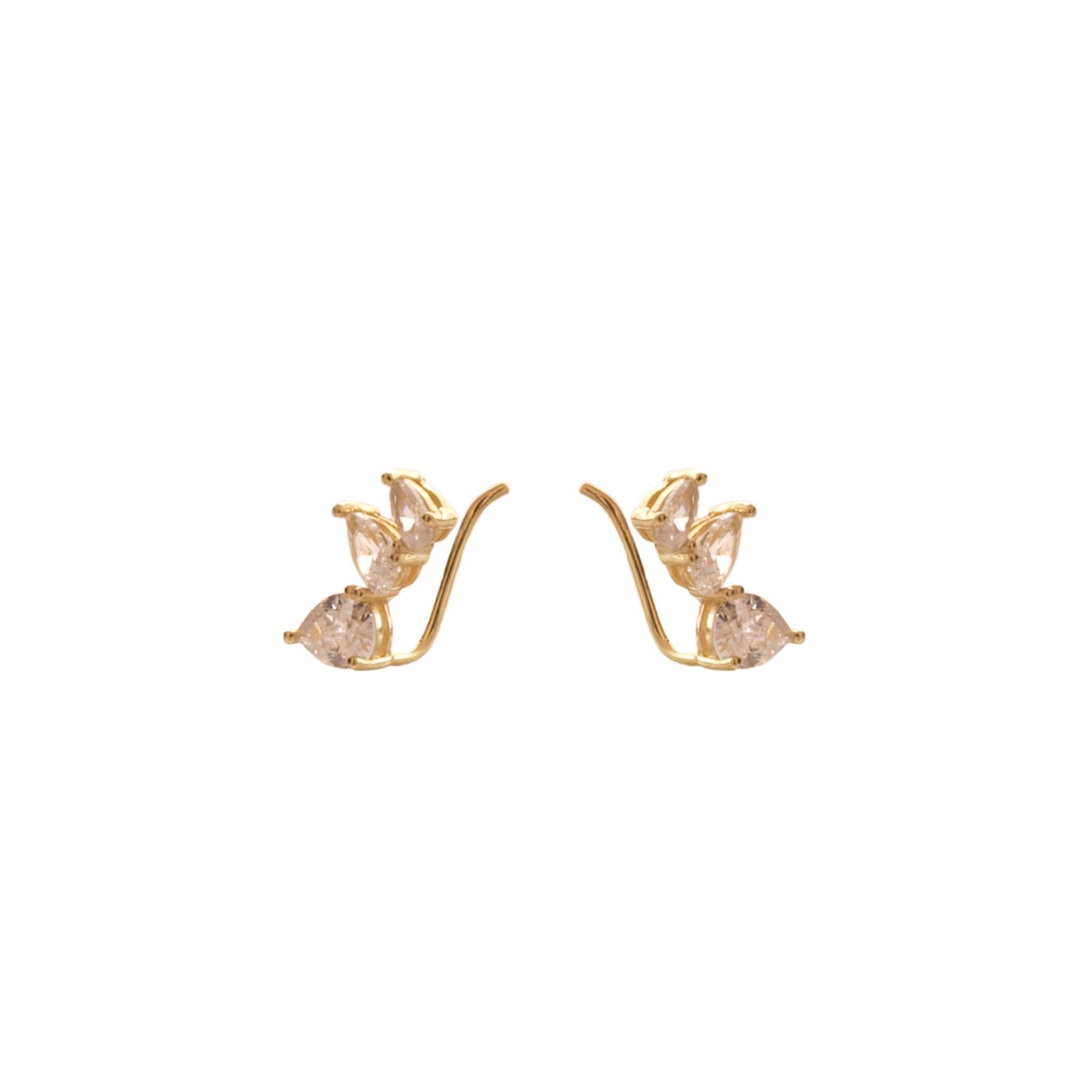 White zirconia climber gold - ByMirelae