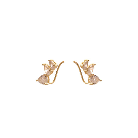 White zirconia climber gold - ByMirelae