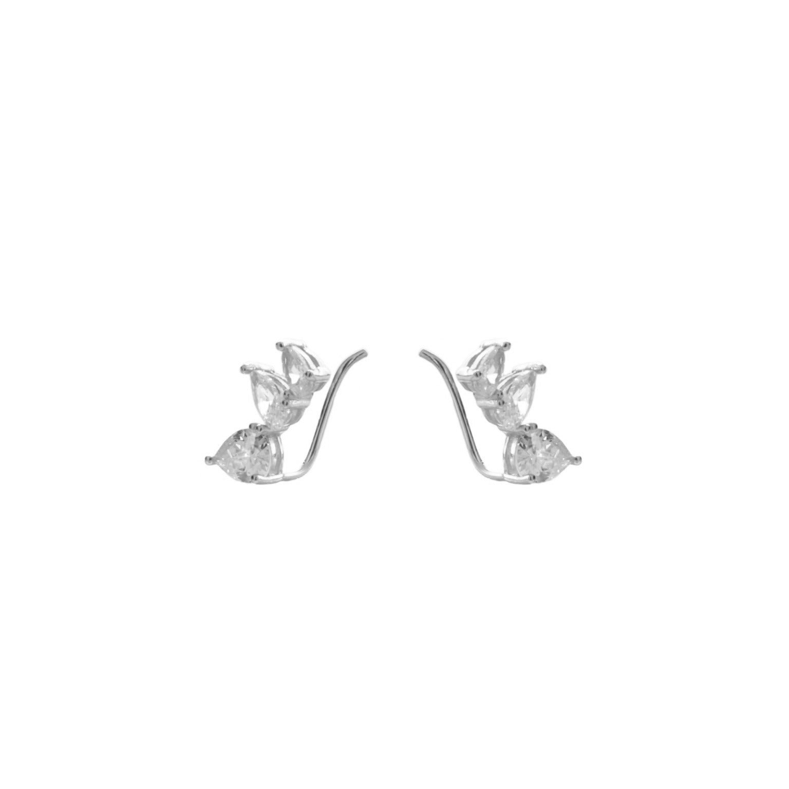 White zirconia climber silver - ByMirelae