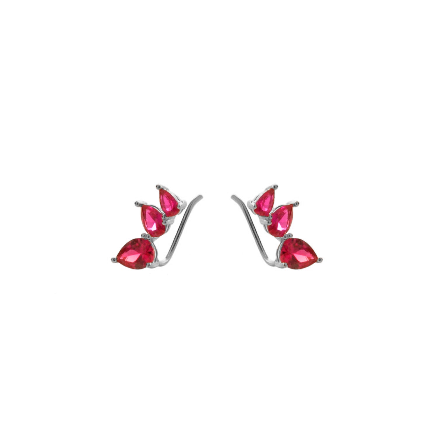 Pink zirconia climber silver - ByMirelae