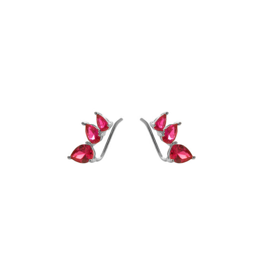 Pink zirconia climber silver - ByMirelae
