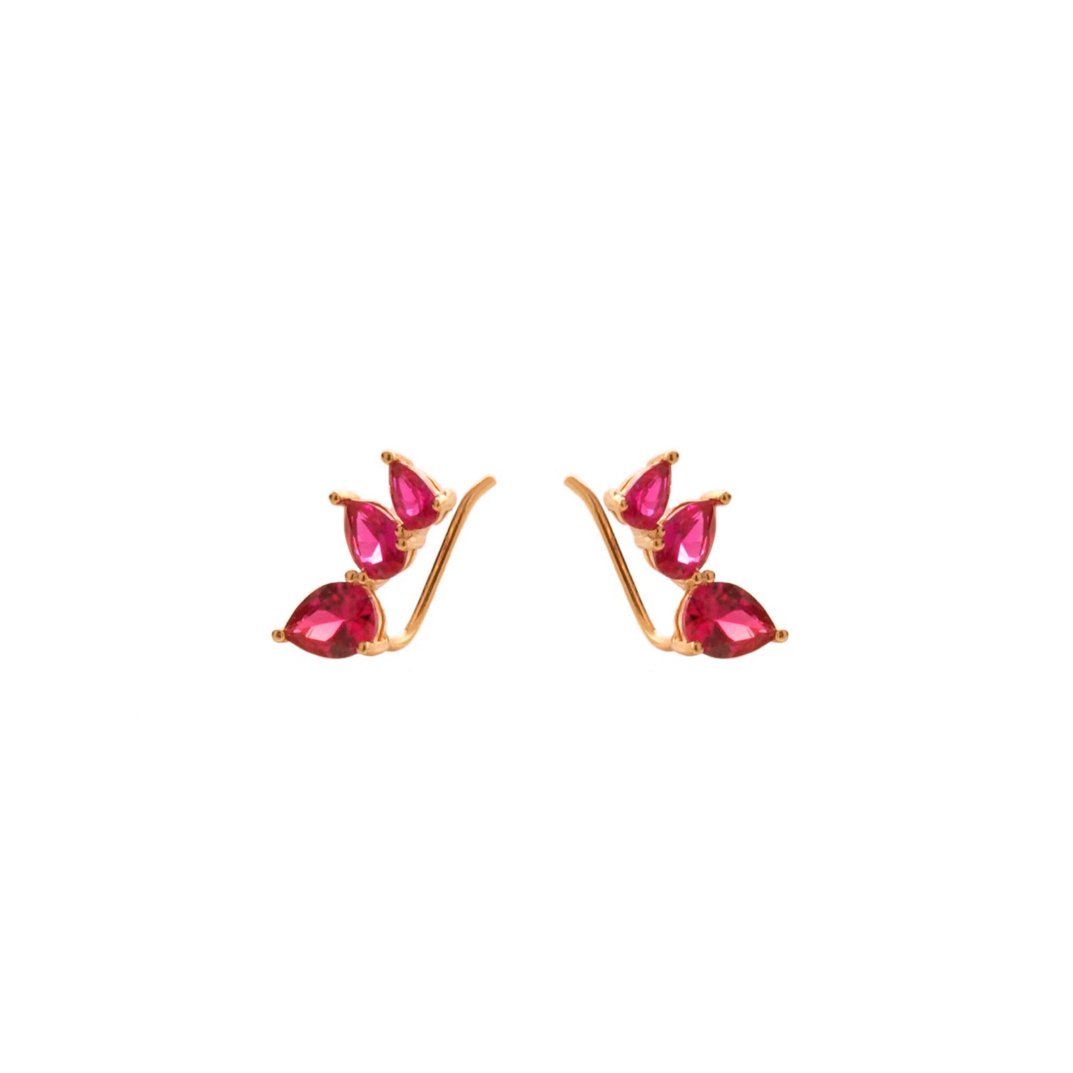 Pink zirconia climber gold - ByMirelae