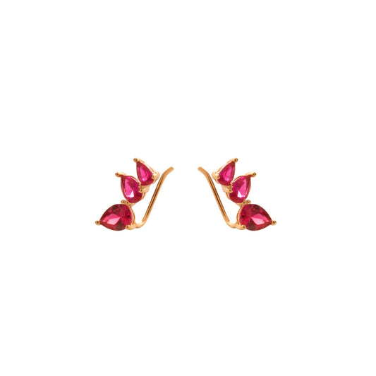 Pink zirconia climber gold - ByMirelae