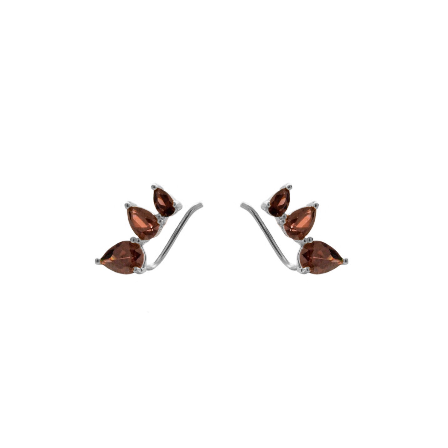 Brown zirconia climber silver - ByMirelae