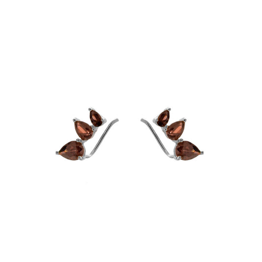 Brown zirconia climber silver - ByMirelae