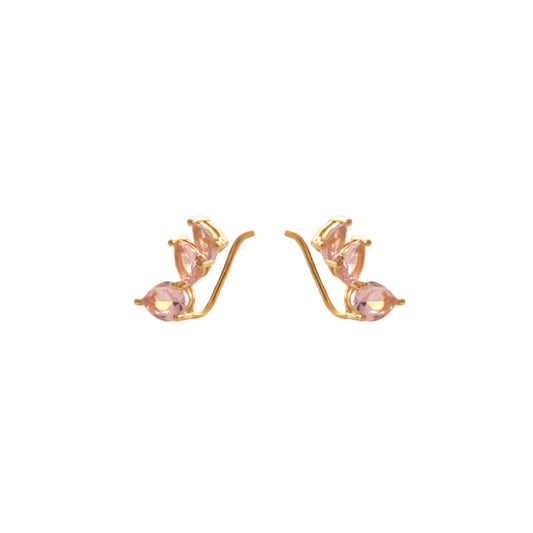 Light pink zirconia climber gold - ByMirelae