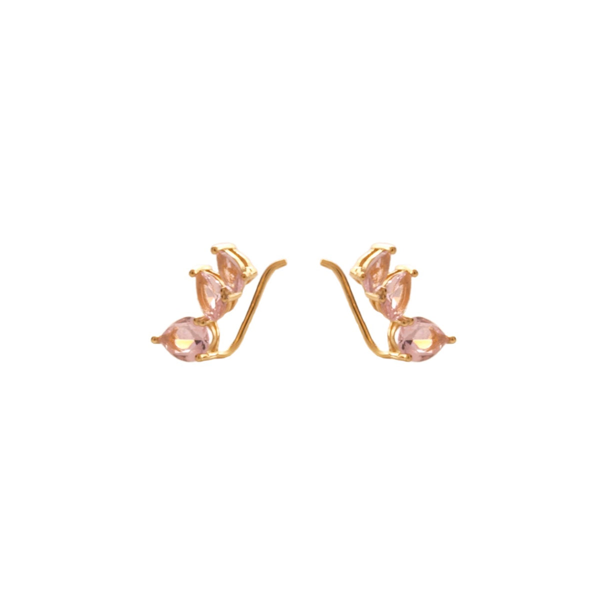 Light pink zirconia climber gold - ByMirelae