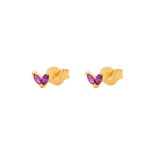 Violet zirconia petals gold - ByMirelae
