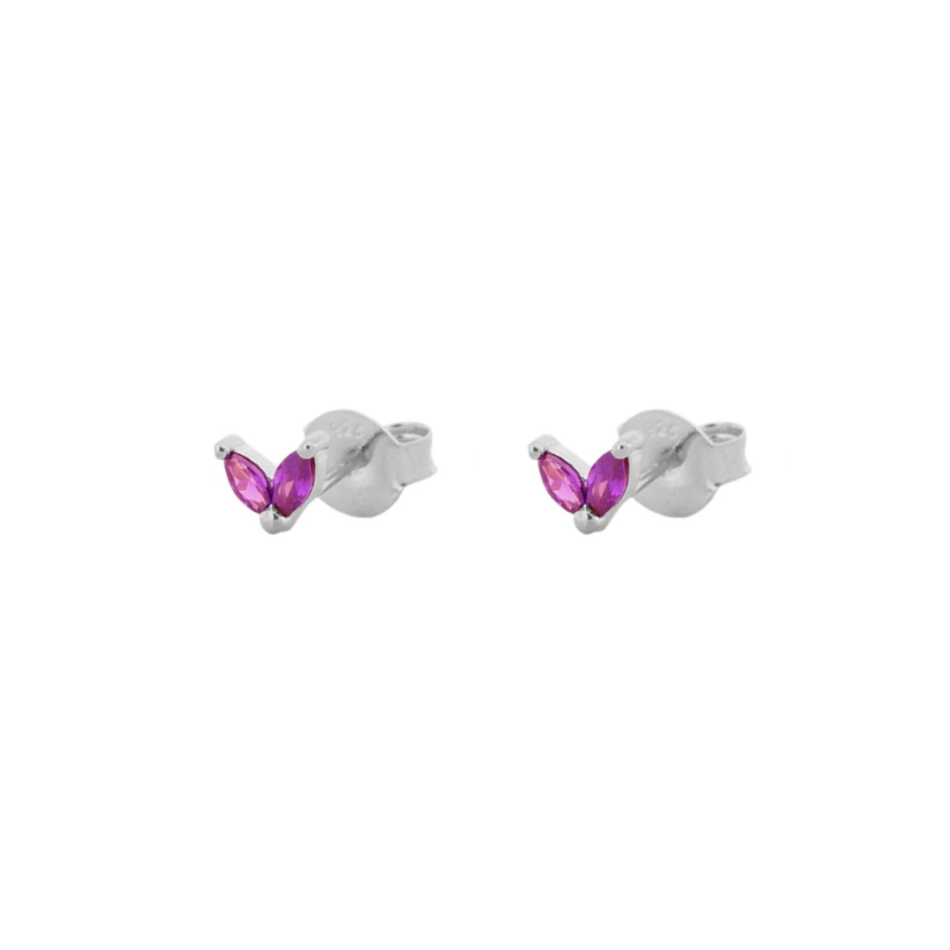 Violet zirconia petals silver - ByMirelae