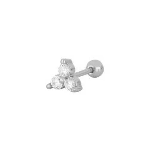 Three zirconia piercing silver - ByMirelae