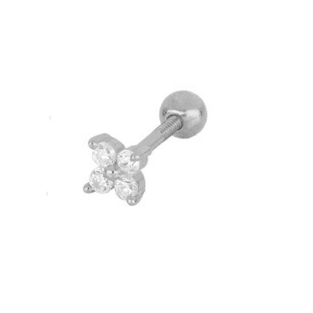 Zirconia flower piercing silver - ByMirelae