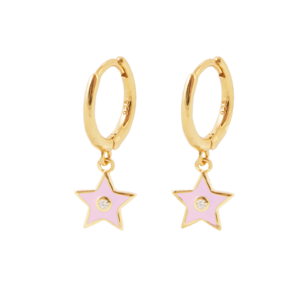 Pink enamel star gold
