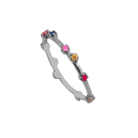 Rainbow zirconia silver