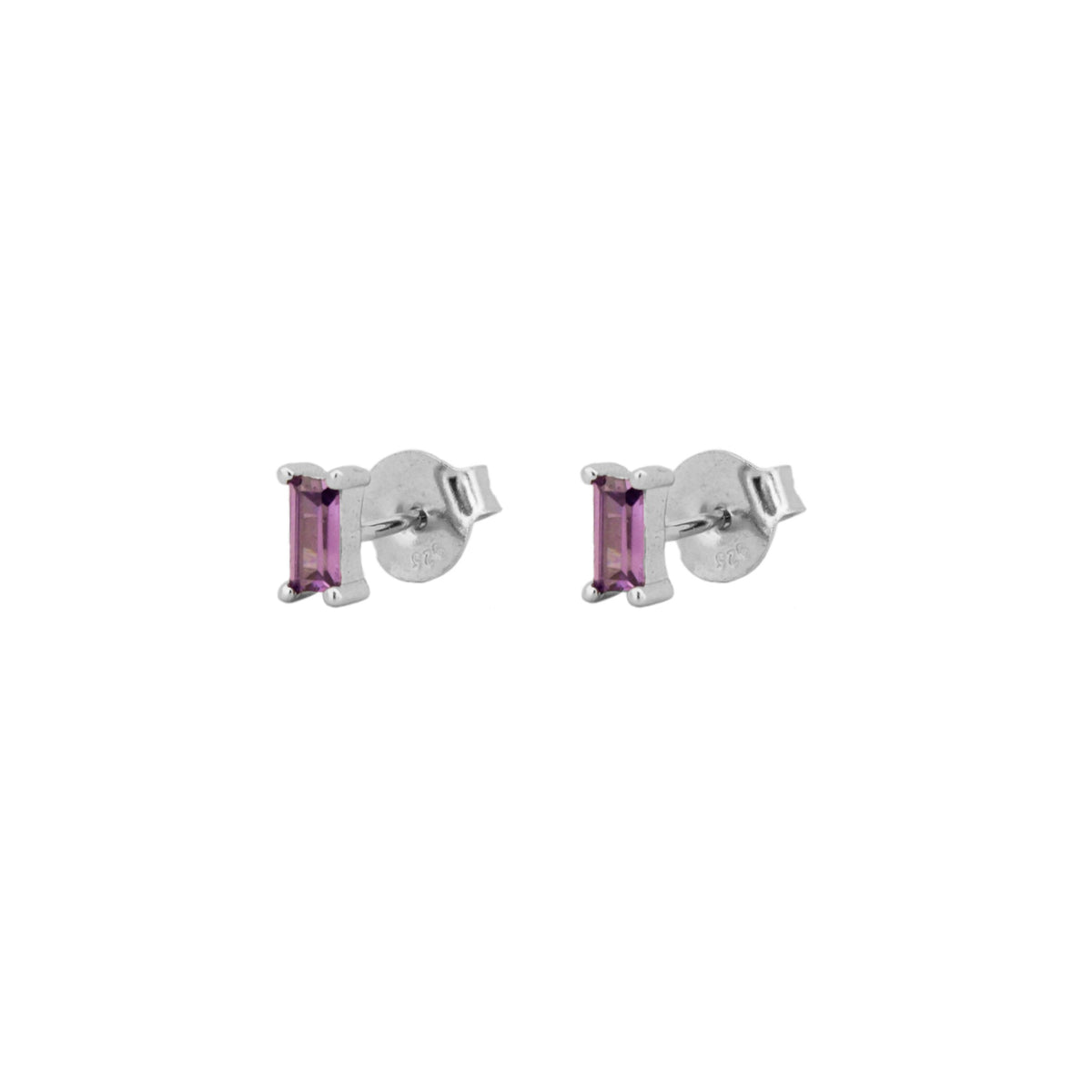 Violet zirconia rectangle silver - ByMirelae