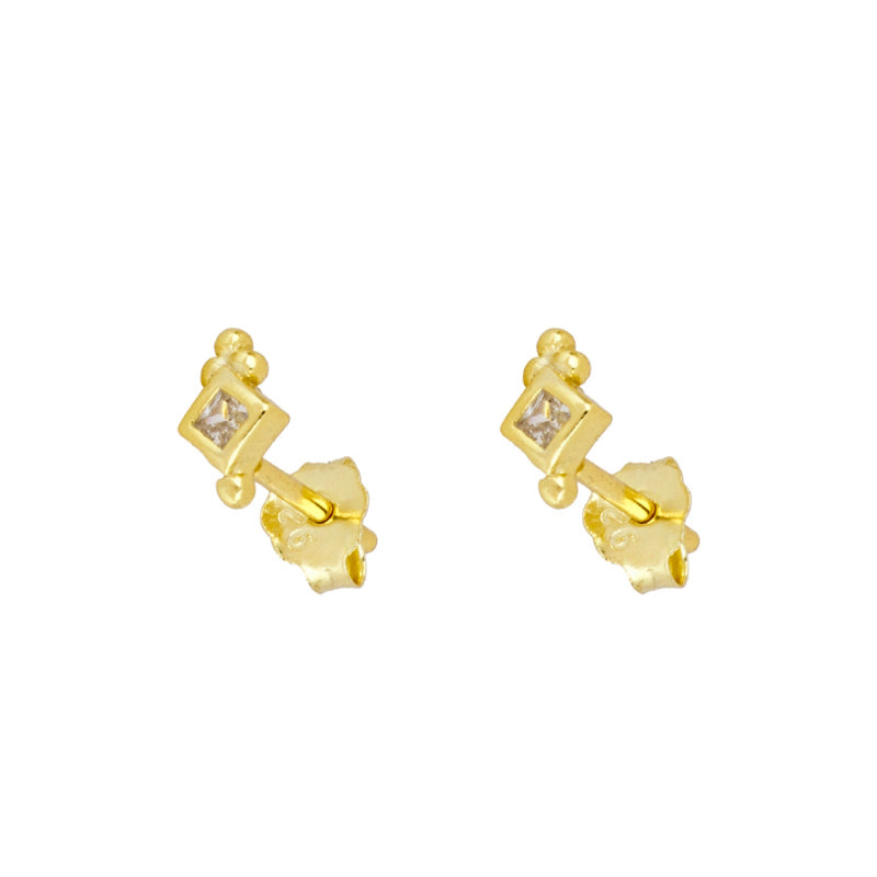 Rhomb earring gold