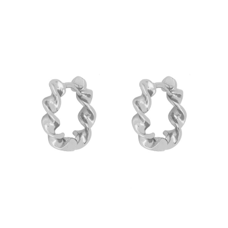 Ripple hoop silver