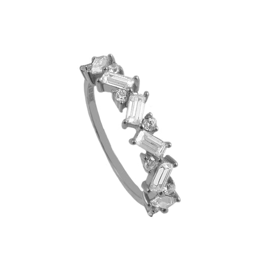 Small geometric zirconia silver