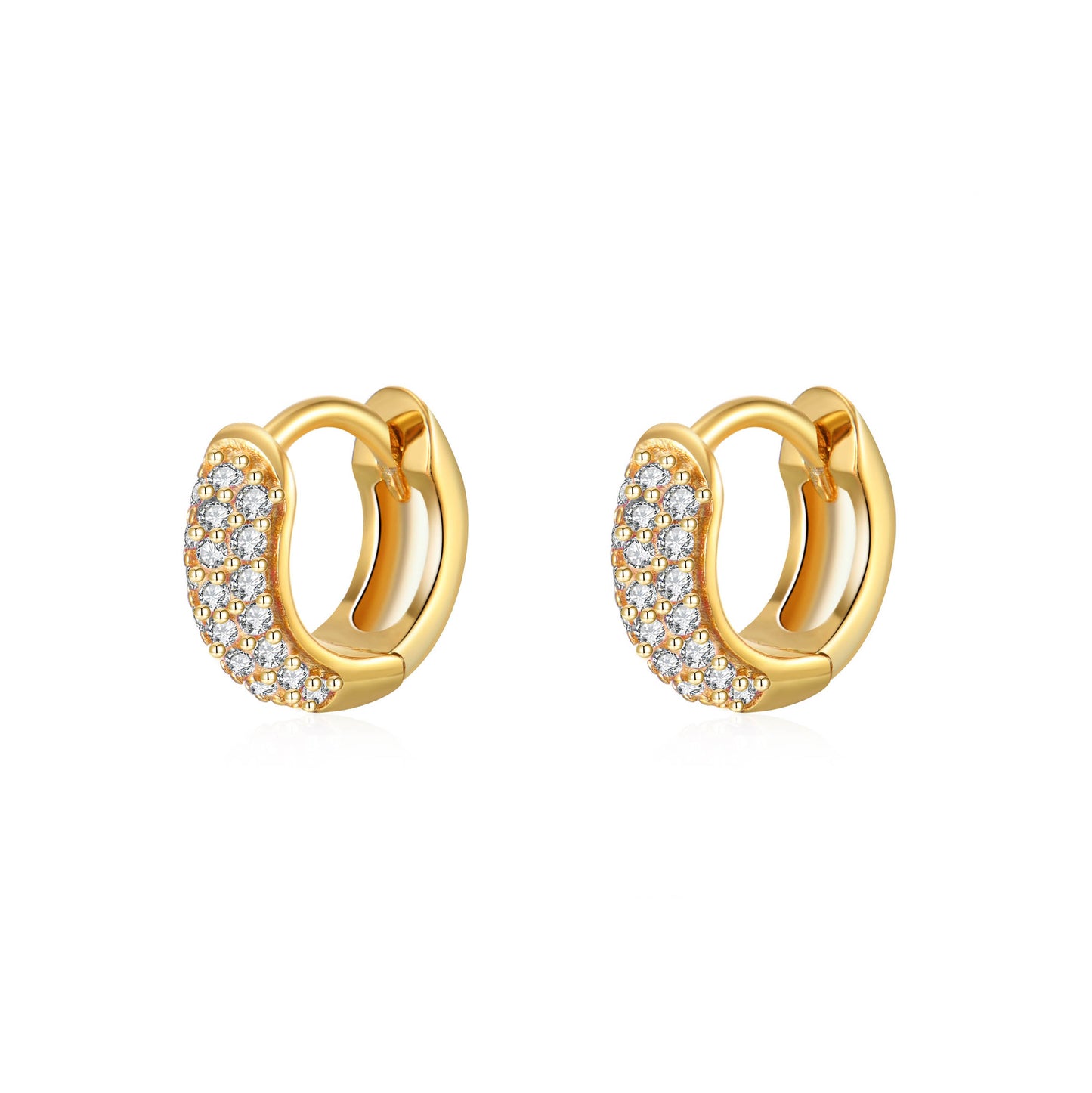 Small white zirconia hoop gold