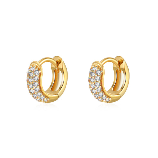 Small white zirconia hoop gold