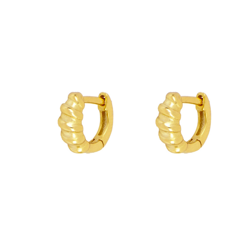 Small ripple hoop gold
