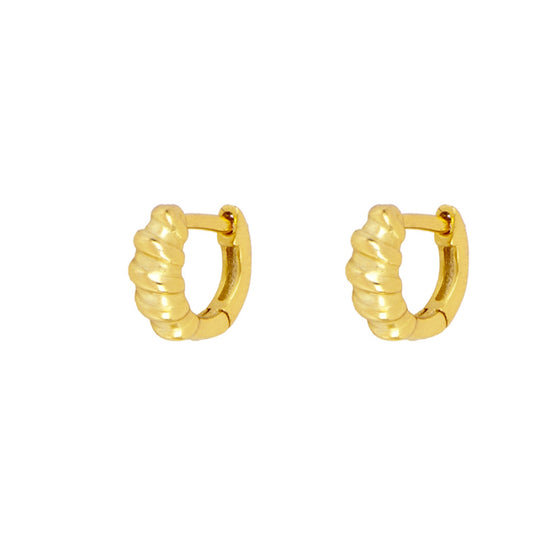 Small ripple hoop gold