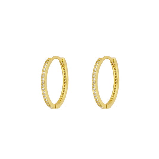 Small thin zirconia hoop gold