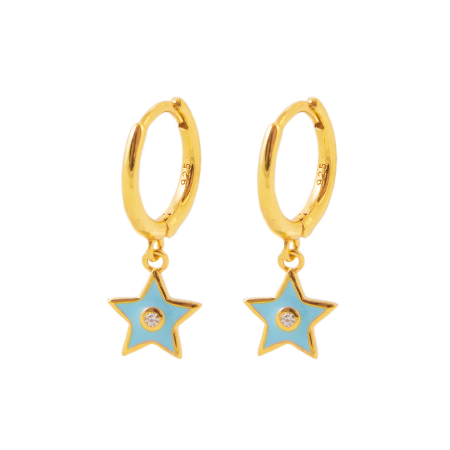 Turquoise enamel star gold