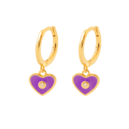 Violet enamel heart gold