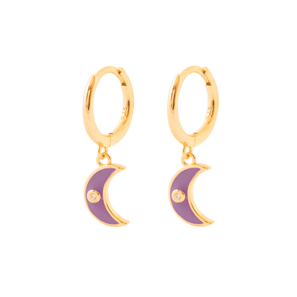 Violet enamel moon gold