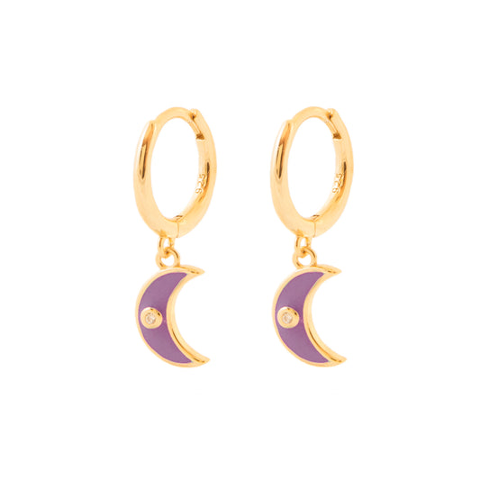 Violet enamel moon gold
