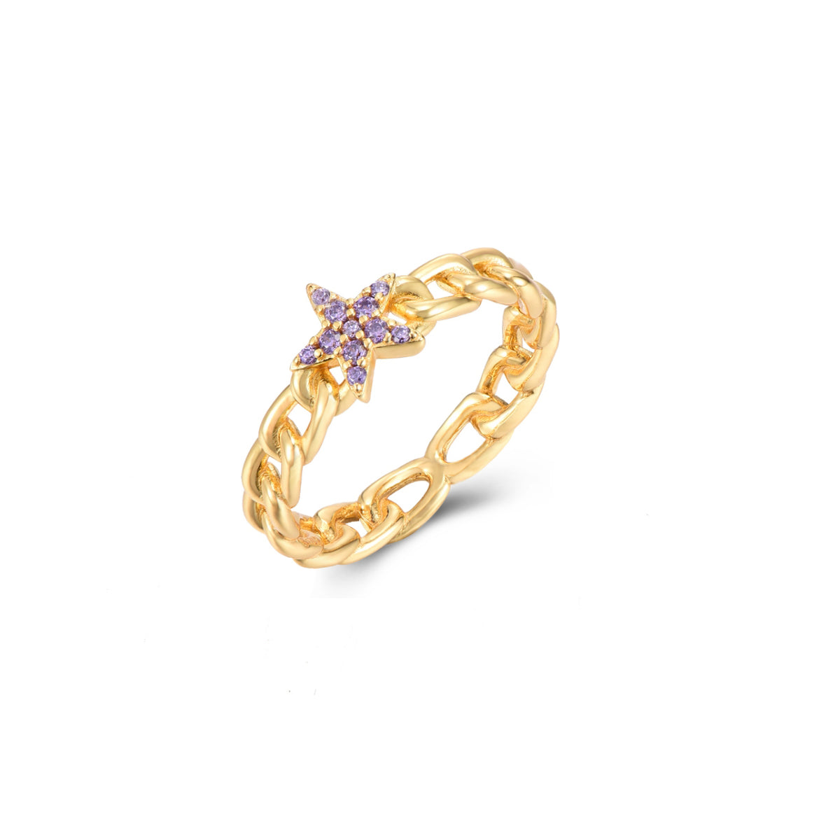 Violet star ring gold