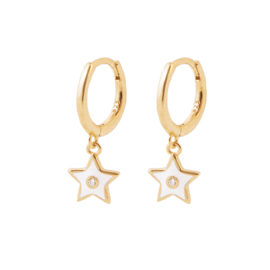 White enamel star gold