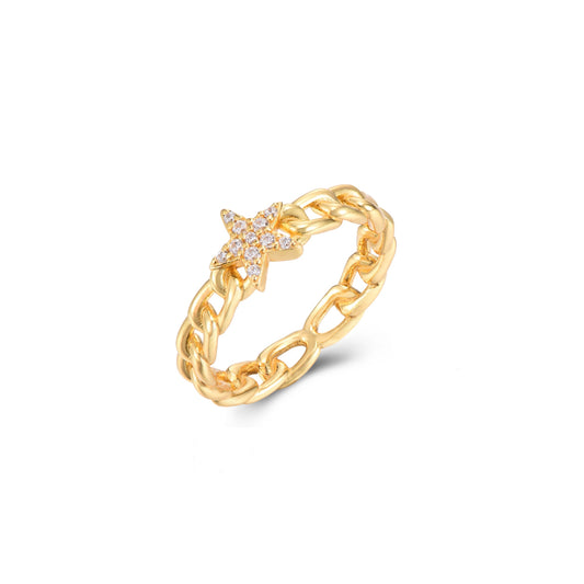 White star ring gold