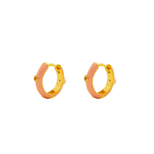 Pink enamel hoop gold - ByMirelae