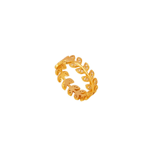 Zirconia small leaves gold - ByMirelae