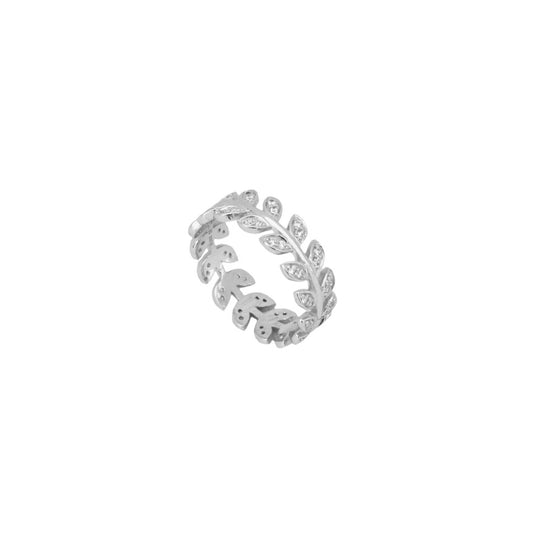 Zirconia small leaves silver - ByMirelae
